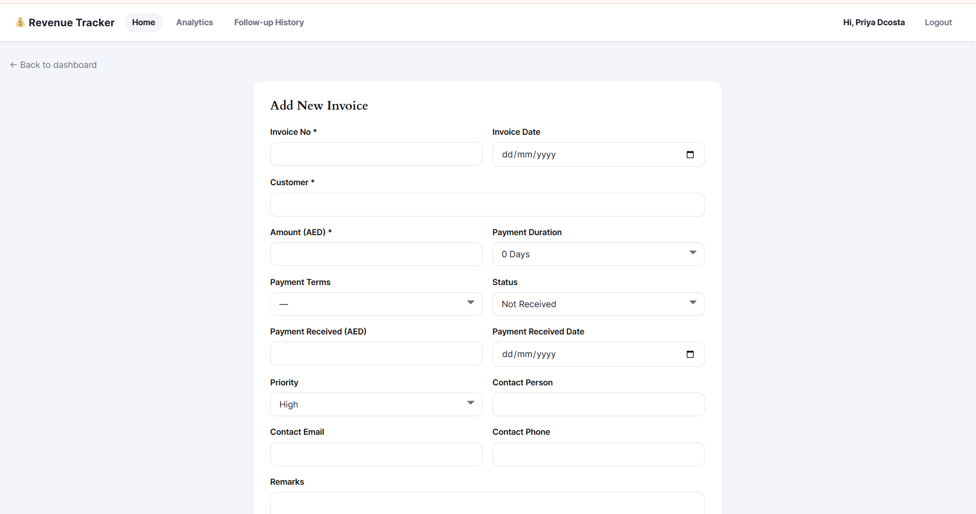 Create Invoice